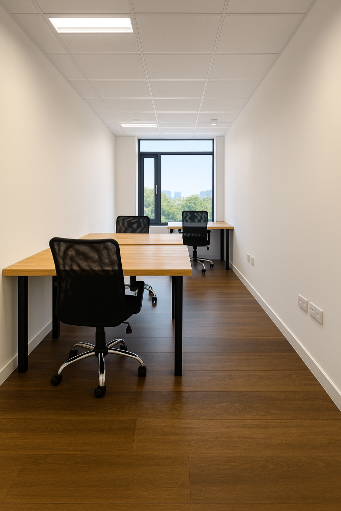 London coworking office – Office 2, 5th Floor at 21 Knightsbridge with four desks.