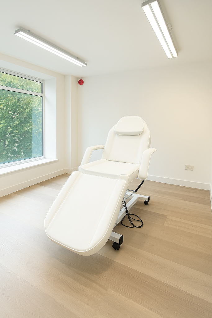 Bright clinical room in Knightsbridge with natural light and modern design