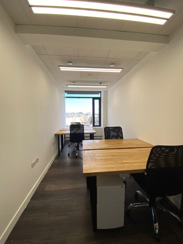 Small workspace at 21 Knightsbridge in London modern office interior