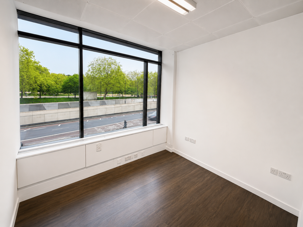 Medical consulting room at 21 Knightsbridge with natural light and Hyde Park views